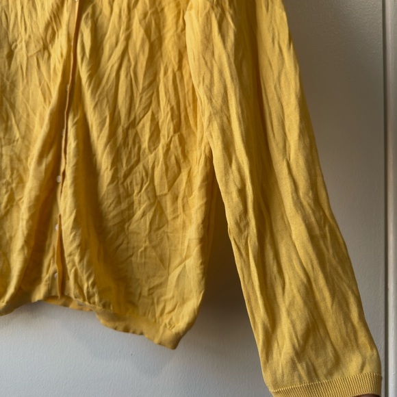 Malo 100% Cotton Yellow Button-Up Cardigan Sweater Sz M - Picture 3 of 14